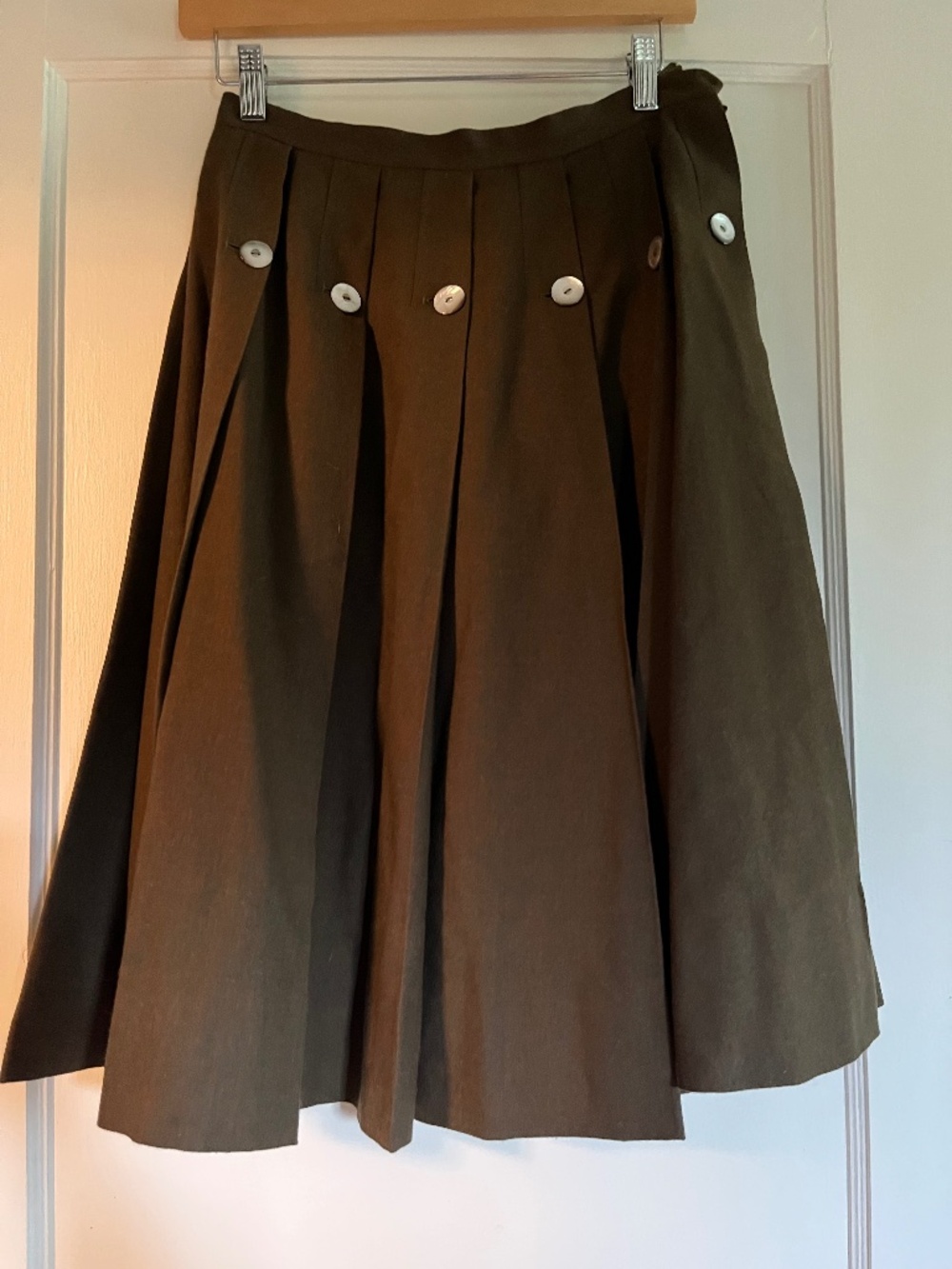 Vintage Wool Skirt with Button Details